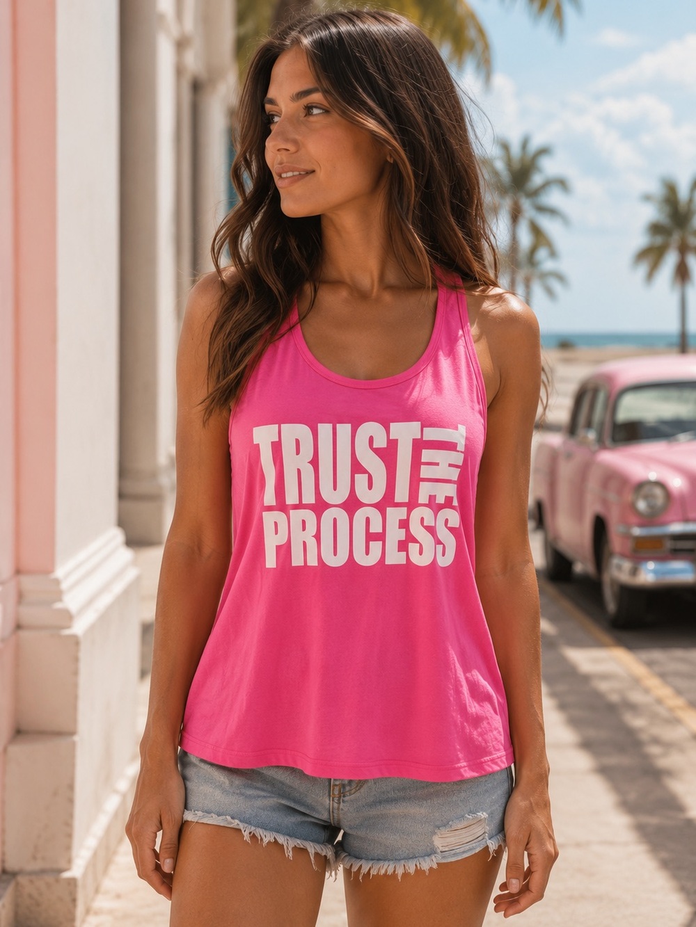 🌸 Bella + Canvas Women’s Tank Top – Pink, Trust the Process 🌸
